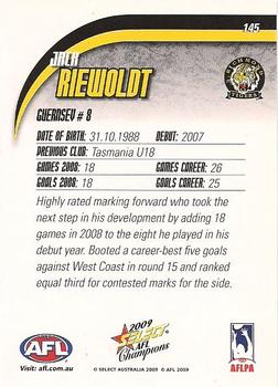 2009 Select AFL Champions #145 Jack Riewoldt Back
